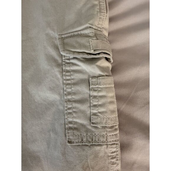 Lee Comfort Waistband Cargo Capri Pants Womens S 12 Khaki Beige Stretch Roll Tab - Picture 3 of 8